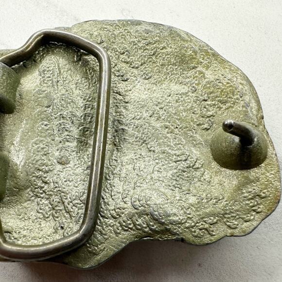 Vintage Silver Tone Sleeping Lion Belt Buckle 3D Cast ✨ - Picture 7 of 8